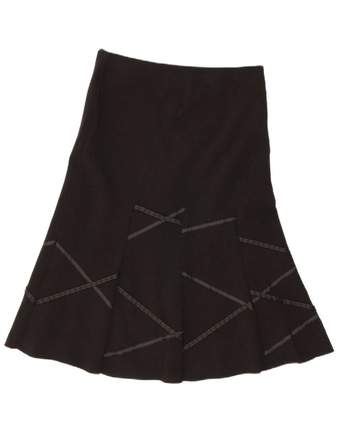 Saia feminina Marks & Spencer A-Line UK 12 Médio W34 Preto Geométrico