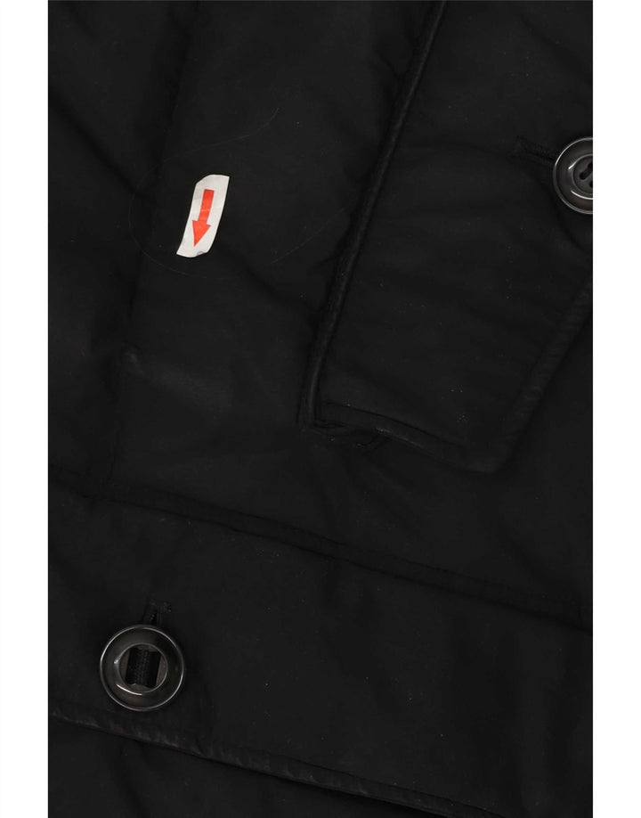 Casaco acolchoado com capuz masculino Marks & Spencer Reino Unido 40 grande poliéster preto