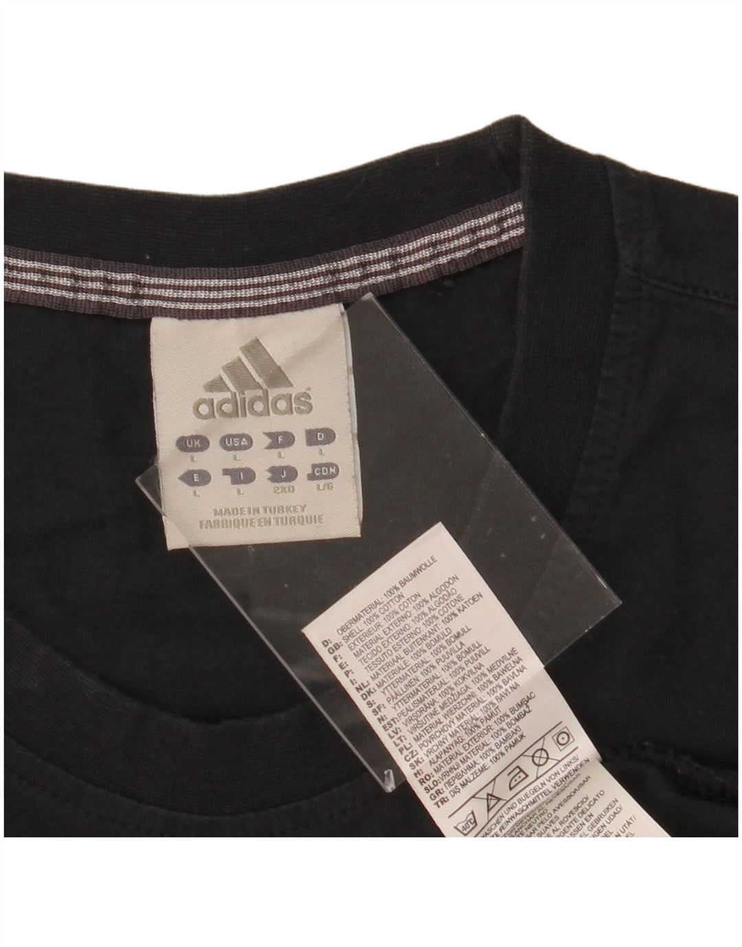 Camiseta masculina Adidas grande algodão preto