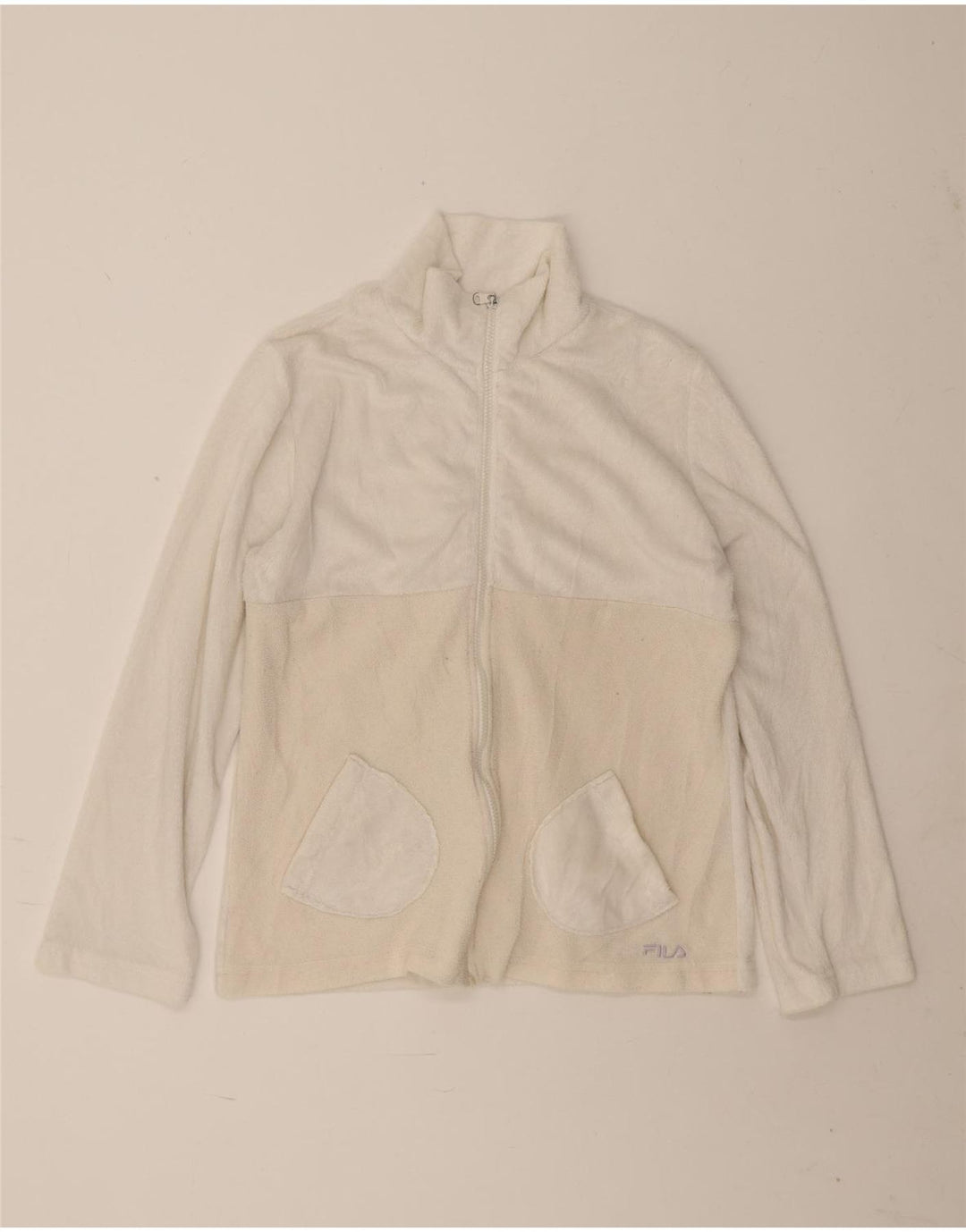 Jaqueta de lã feminina Fila UK 16 grande branco