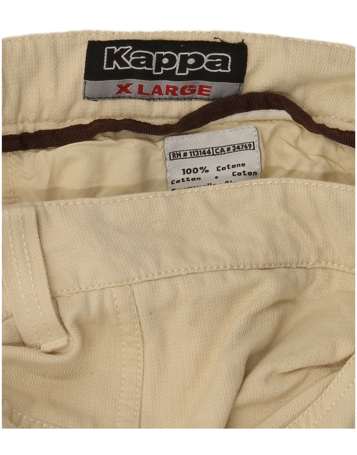 Calça masculina KAPPA gráfica reta casual XL W38 L35 algodão bege