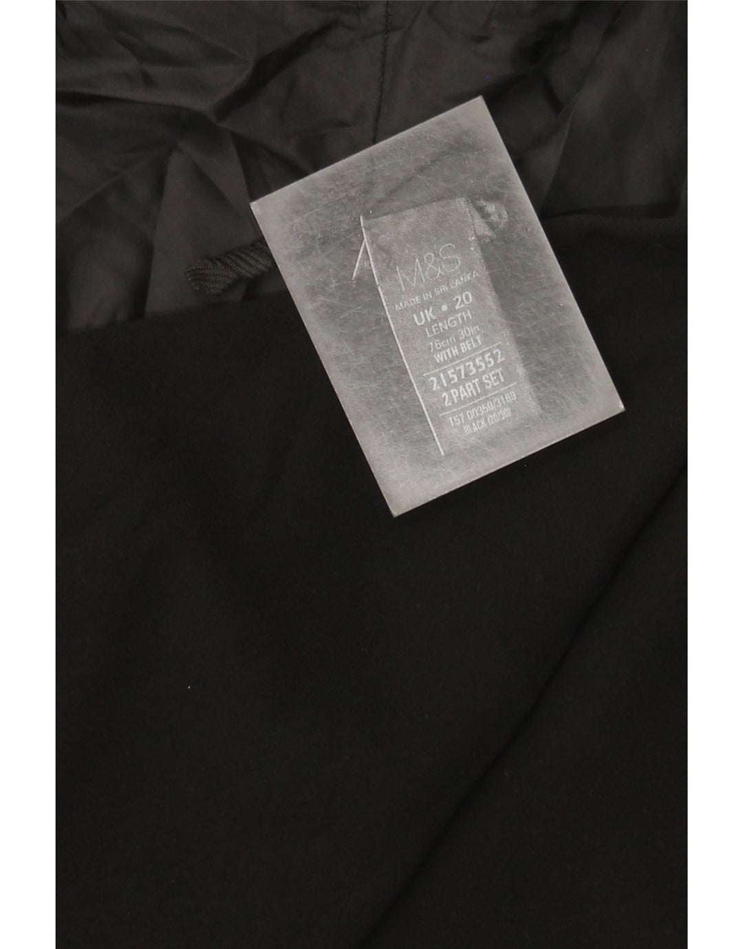 Saia feminina Marks & Spencer A-Line UK 20 2XL W40 poliéster preto
