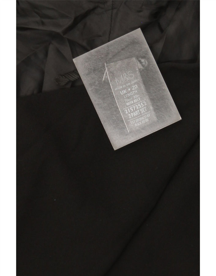 Saia feminina Marks & Spencer A-Line UK 20 2XL W40 poliéster preto