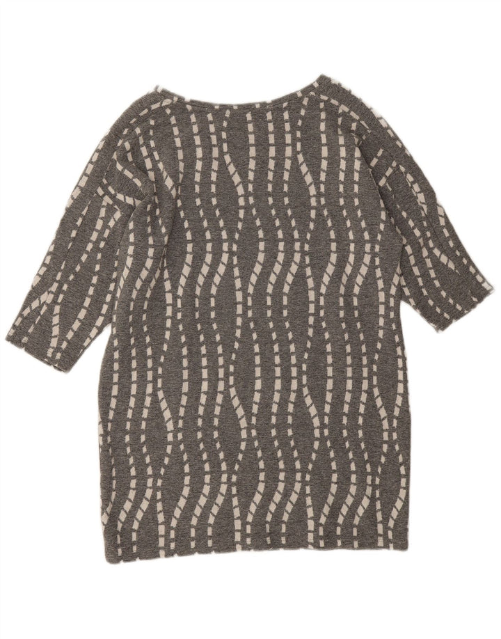 Túnica feminina Zara UK 16 grande cinza Chevron