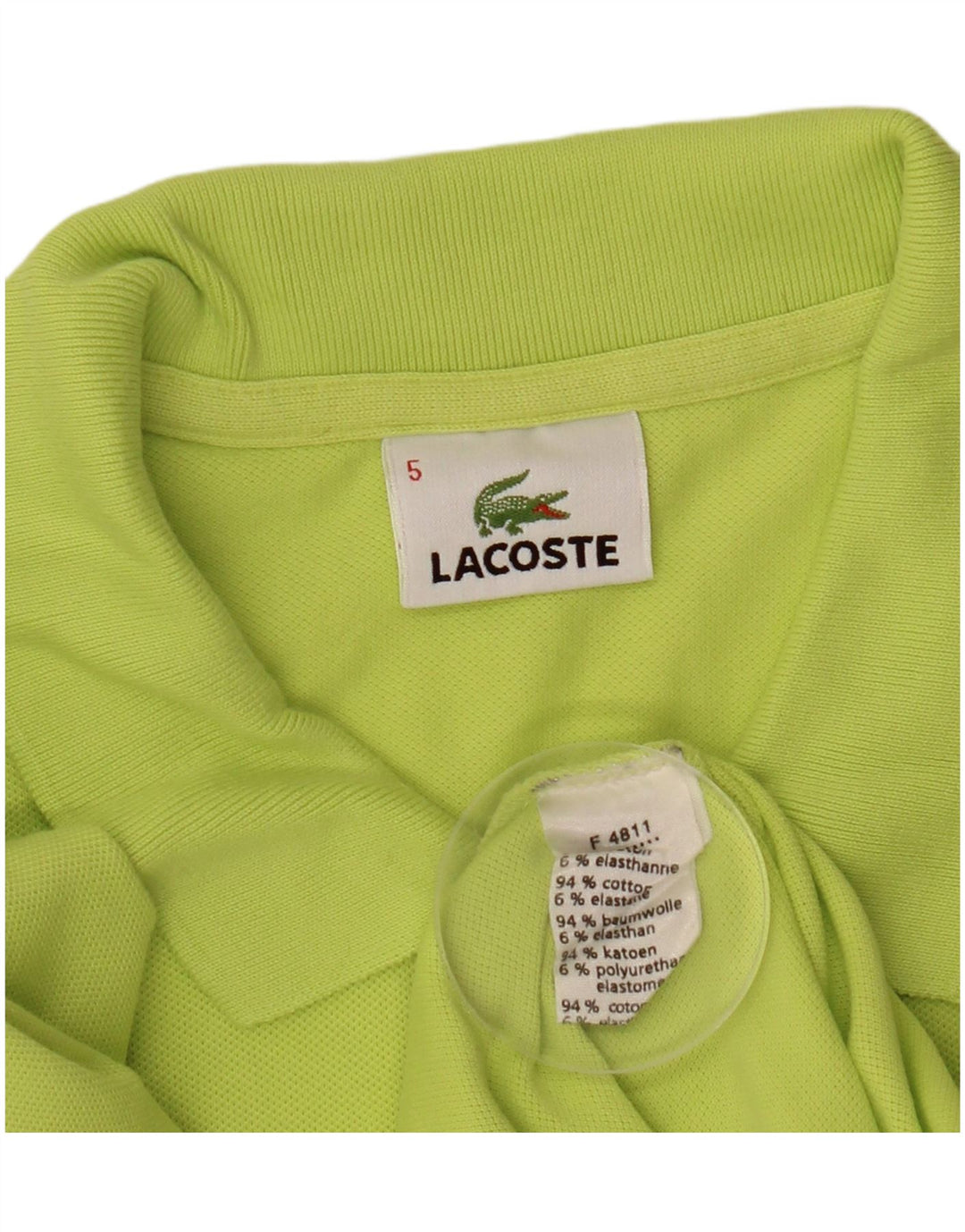Camisa polo masculina LACOSTE tamanho 5 grande algodão verde
