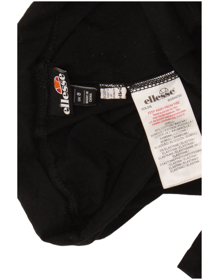 Ellesse Leggings Gráficos Femininos Reino Unido 8 Pequeno Algodão Preto