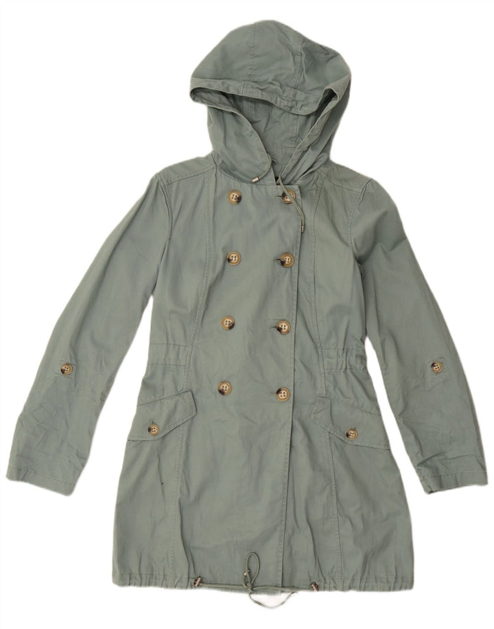 Jaqueta parka feminina com capuz Benetton IT 42 algodão verde médio