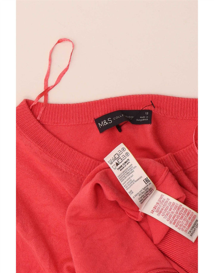 Suéter cardigã feminino Marks & Spencer Reino Unido 12 viscose rosa médio
