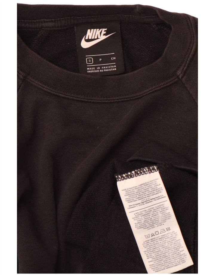 Nike feminino oversized moletom jumper reino unido 10 pequeno algodão preto