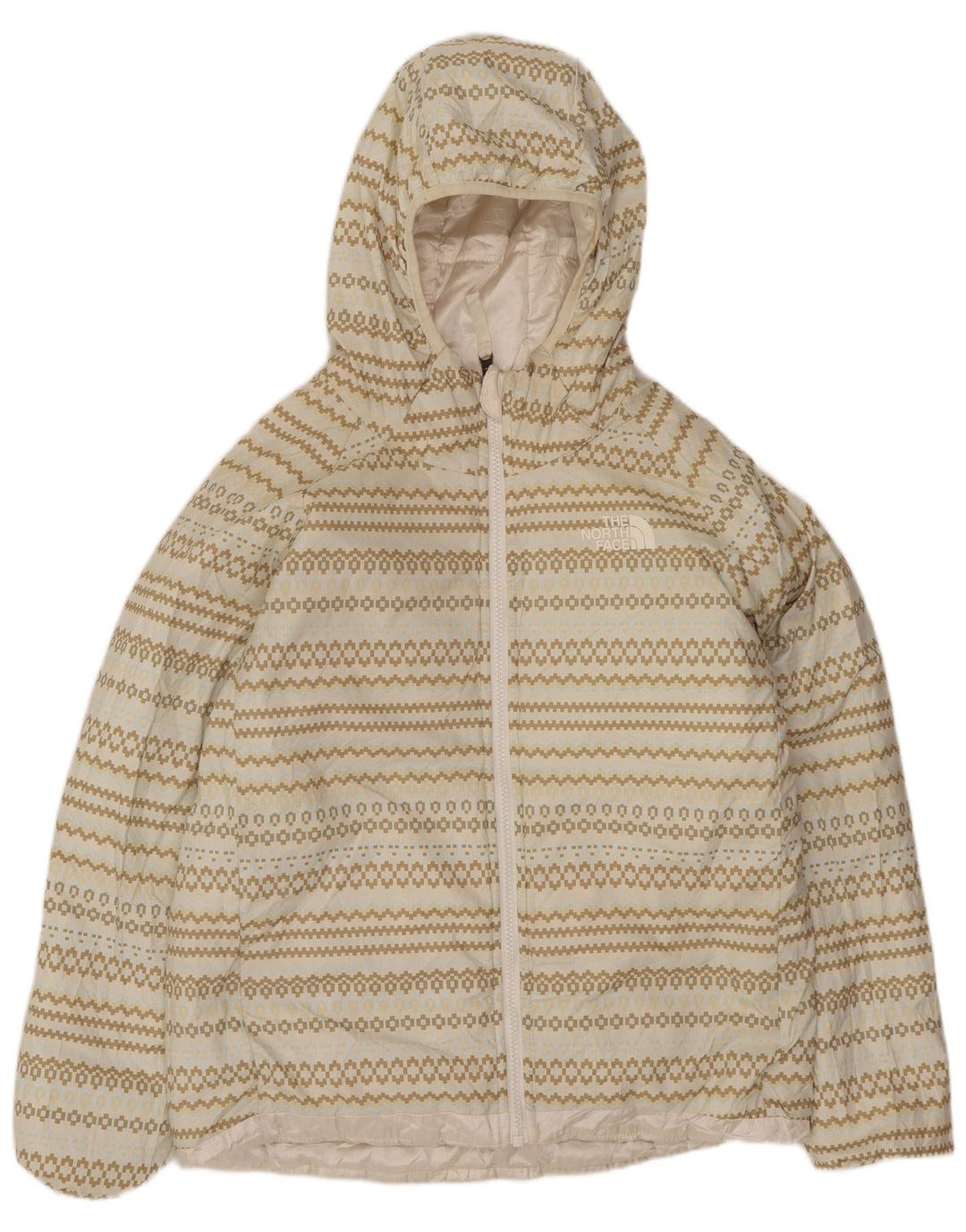 Jaqueta acolchoada The North Face Girls 11-12 anos grande poliéster branco