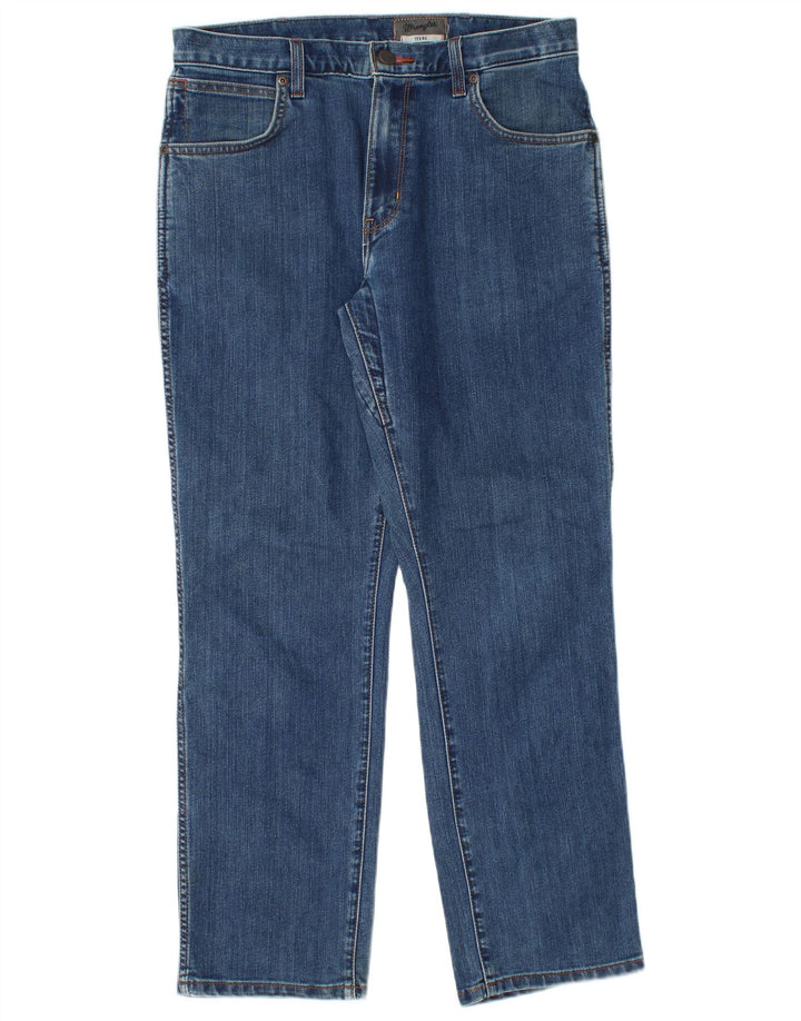 Wrangler feminino Texas Straight Jeans W33 L30 azul algodão