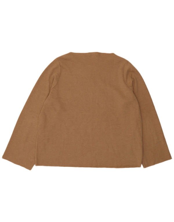 Zara Womens Trafaluc Top Manga Longa Reino Unido 16 Grande Bege