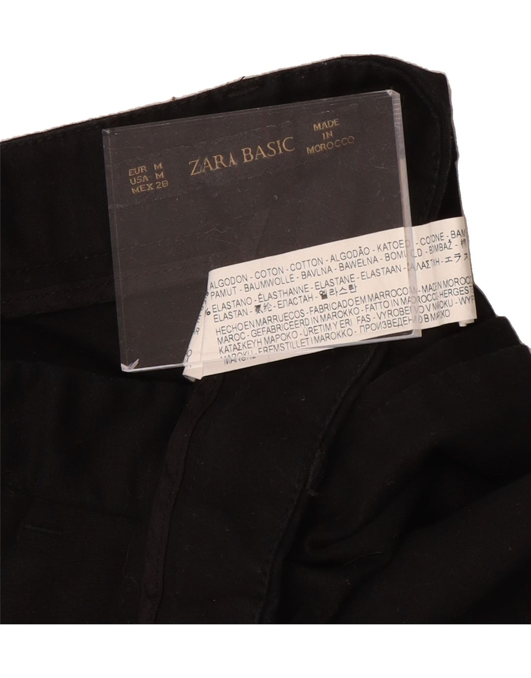 ZARA Womens Chino Shorts Medium W28 Black Cotton Vintage Zara and Second-Hand Zara from Messina Hembry 