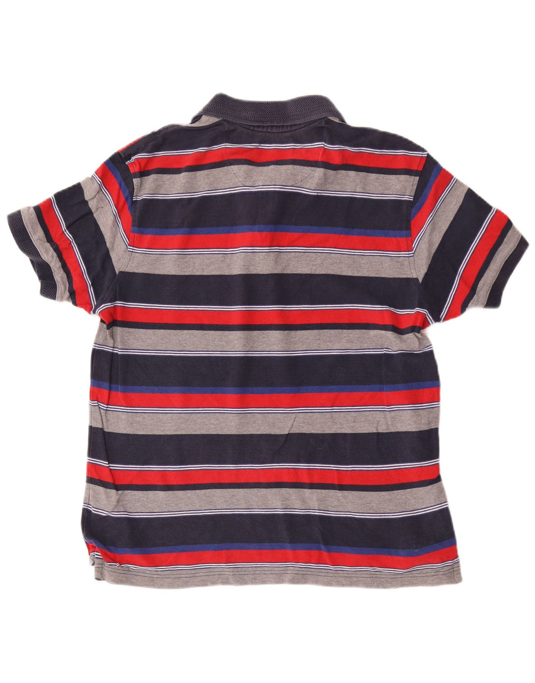 Camisa pólo masculina Marks & Spencer Blue Harbor pequena listrada multicolorida
