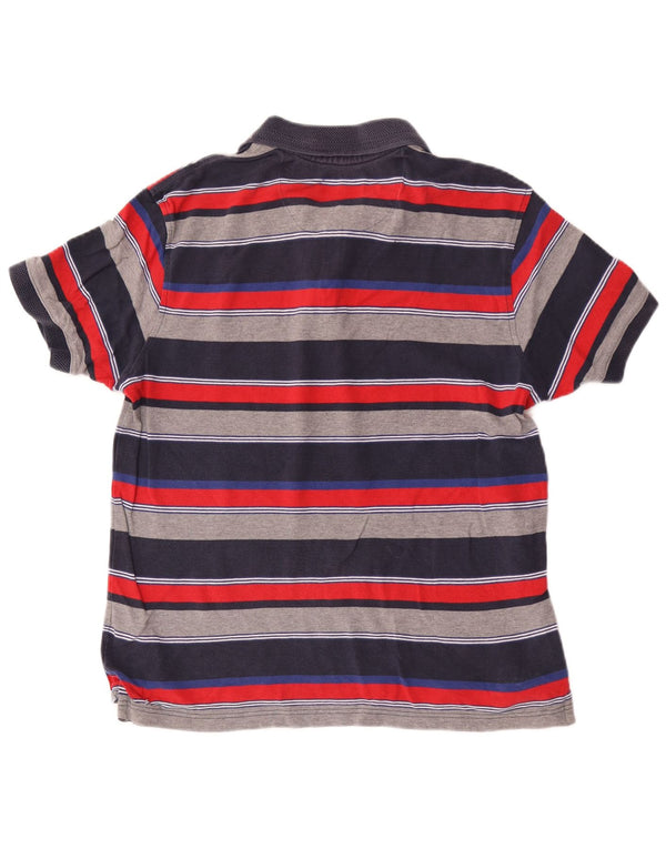 Camisa pólo masculina Marks & Spencer Blue Harbor pequena listrada multicolorida