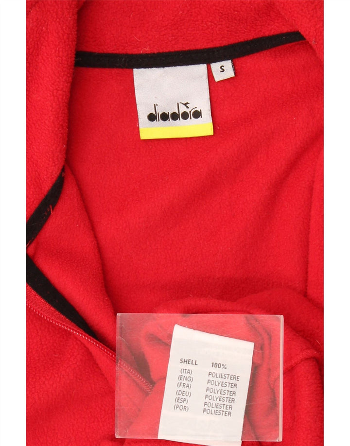 DIADORA Womens Fleece Jacket UK 10 Small Red Polyester