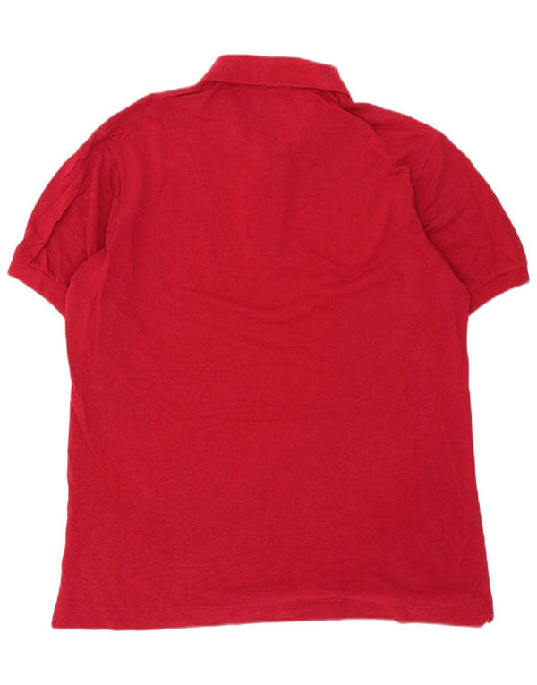 Camisa polo masculina Lacoste tamanho 5 grande algodão vermelho