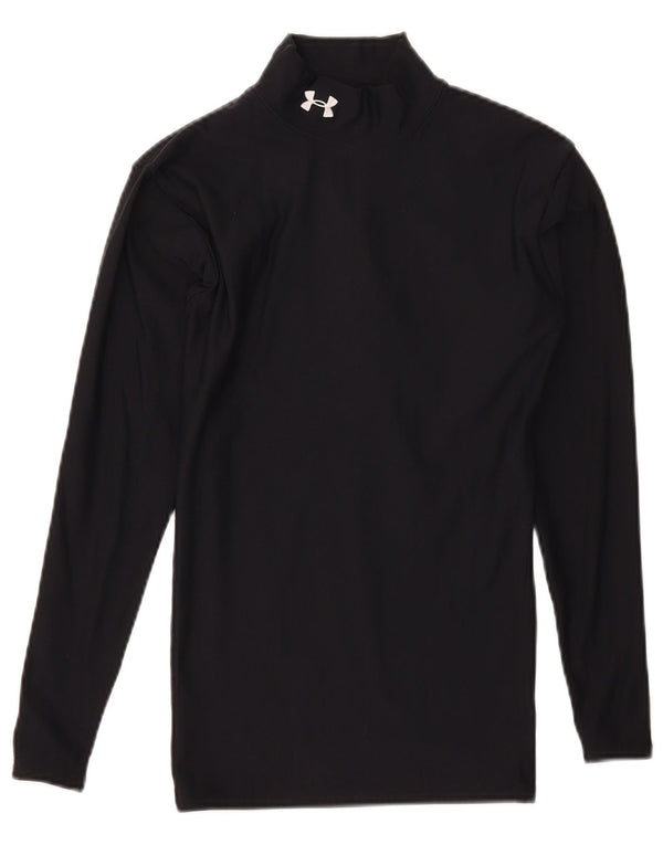 Under Armour Mens Cold Gear Top manga longa poliéster preto pequeno