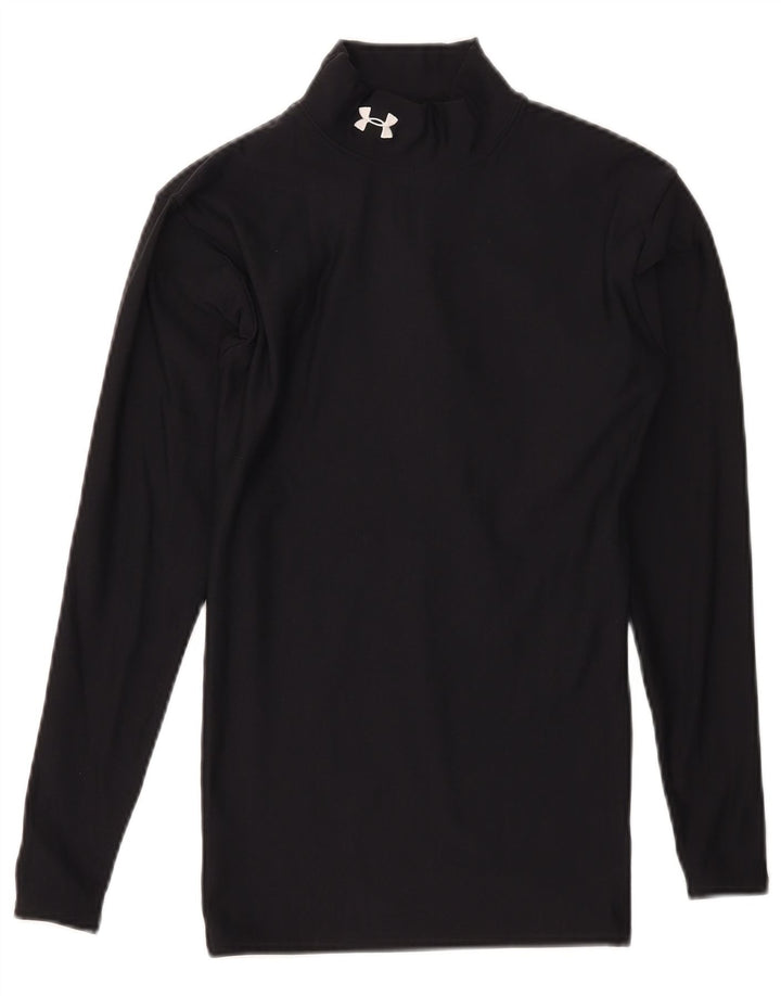 Under Armour Mens Cold Gear Top manga longa poliéster preto pequeno
