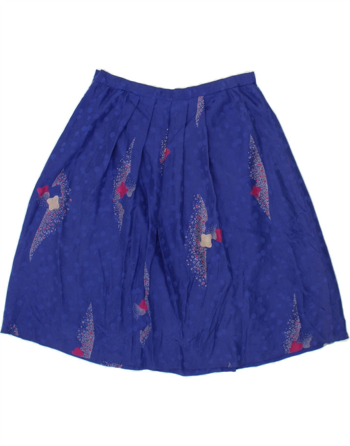 VINTAGE Womens Pleated Skirt W32 Large Blue Spotted Vintage Vintage and Second-Hand Vintage from Messina Hembry 