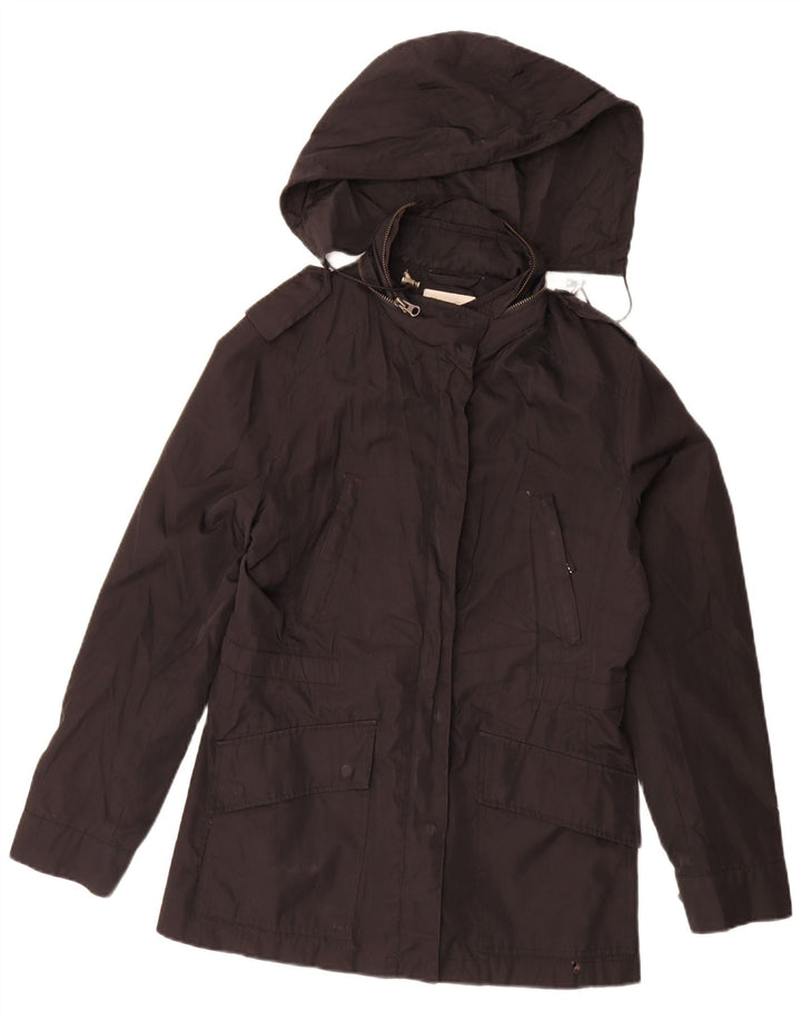 Jaqueta parka feminina Massimo Dutti com capuz Reino Unido 14 médio preto