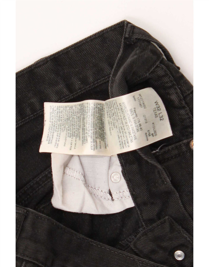 Wrangler Masculino Texas Straight Jeans W32 L32 Algodão Preto
