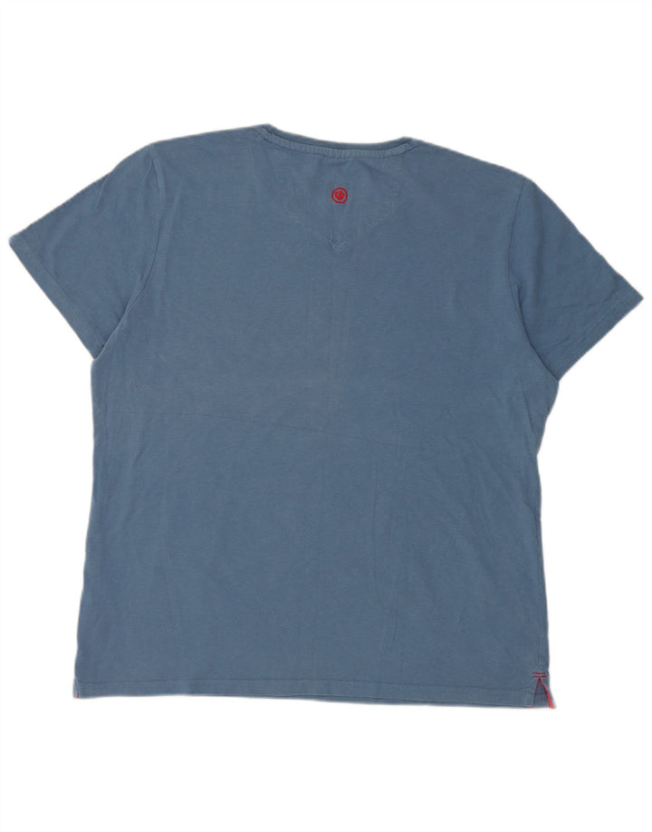 Camiseta gráfica masculina Fat Face Top grande algodão azul