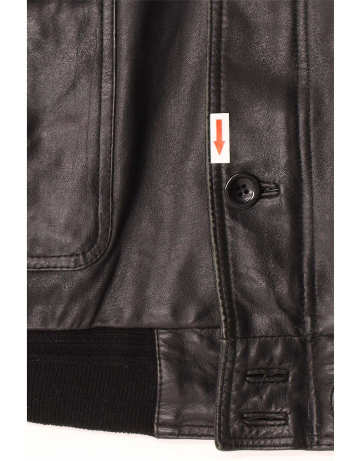 Jaqueta de couro masculina Fusaro IT 48 média preta