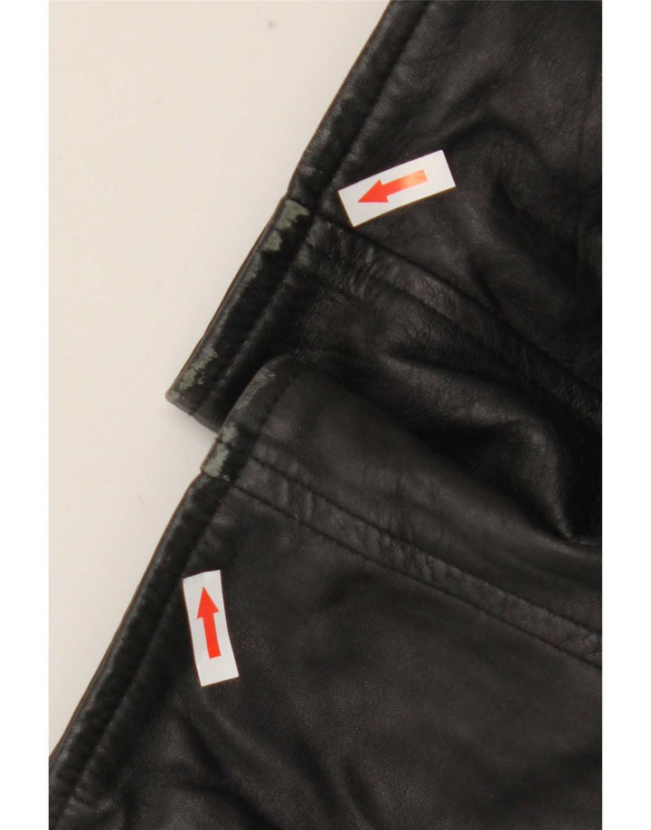 Jaqueta masculina vintage Shearling UK 42 XL couro preto