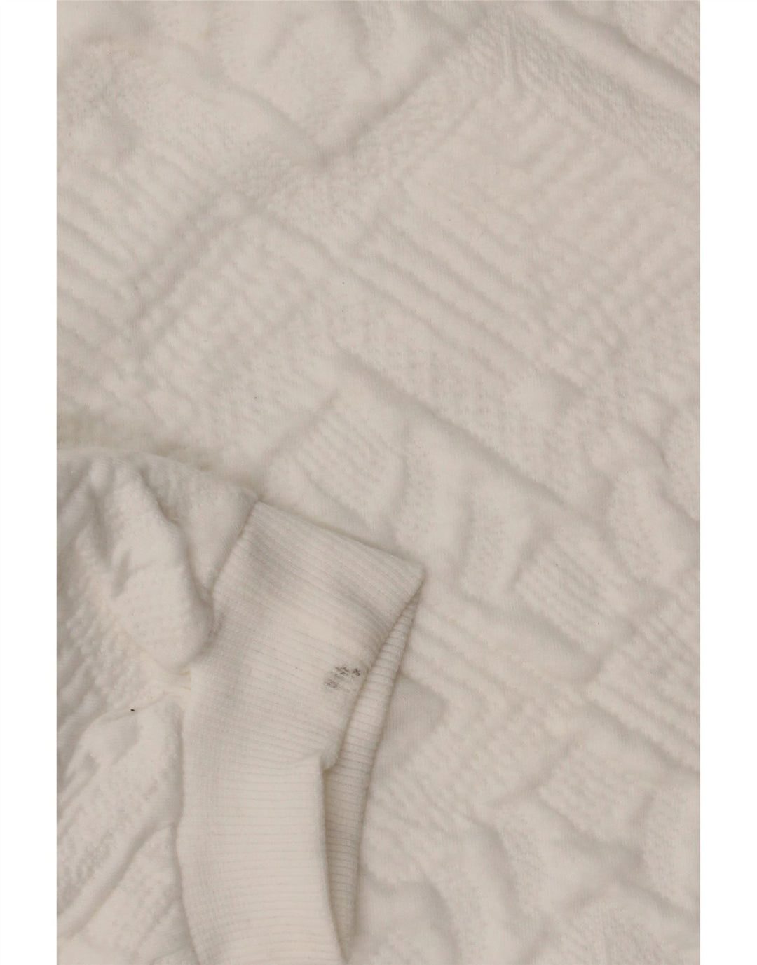 Zara Womens Crop Oversized Moletom Jumper Reino Unido 10 Pequeno Branco Geométrico