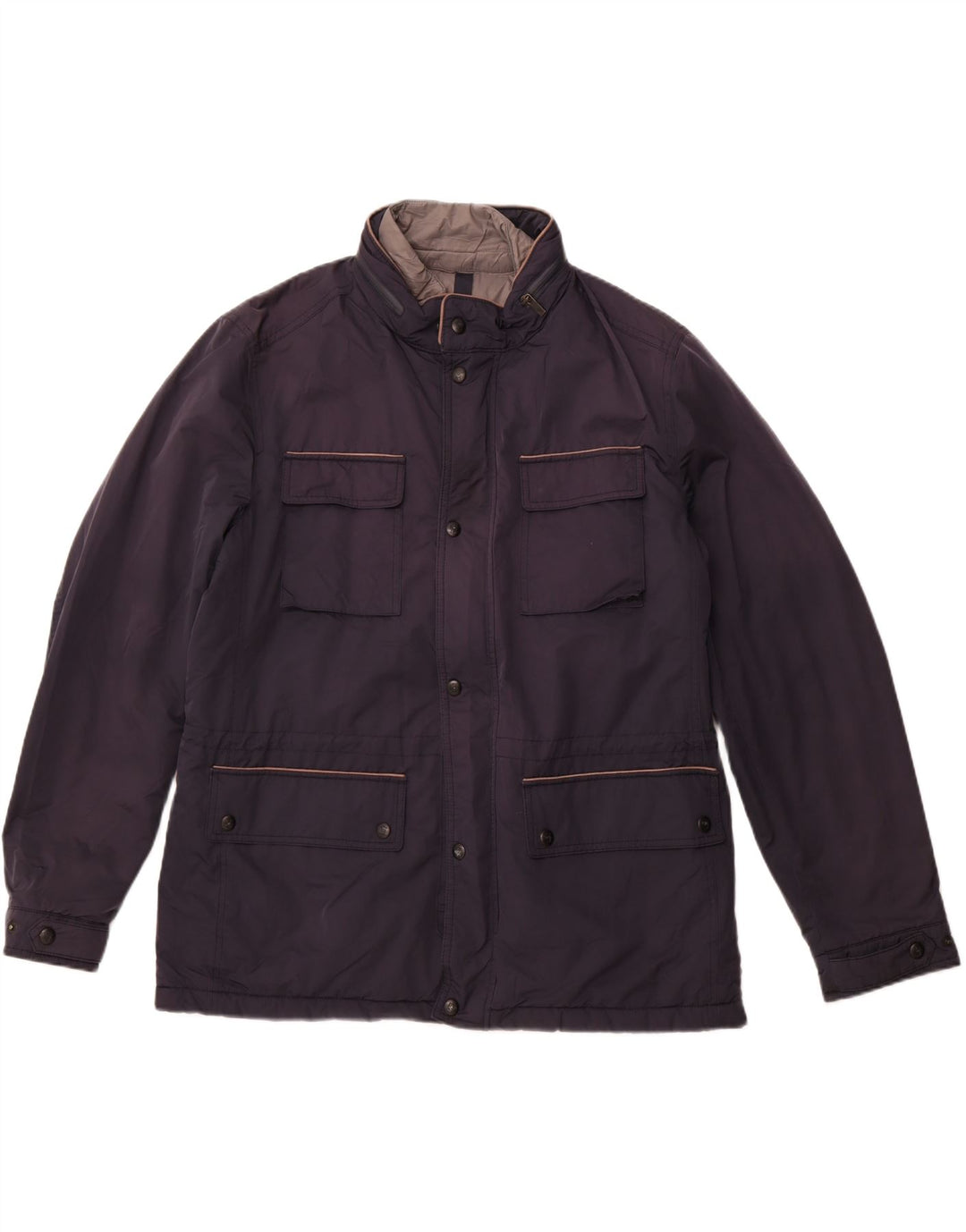 Jaqueta utilitária masculina MASSIMO DUTTI UK 44 2XL poliéster azul marinho