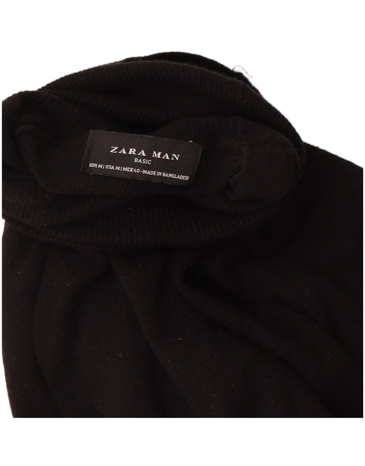 Suéter masculino Zara com gola redonda médio preto