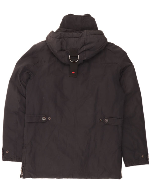 Jaqueta masculina acolchoada com capuz Canadiens IT 48 algodão preto médio