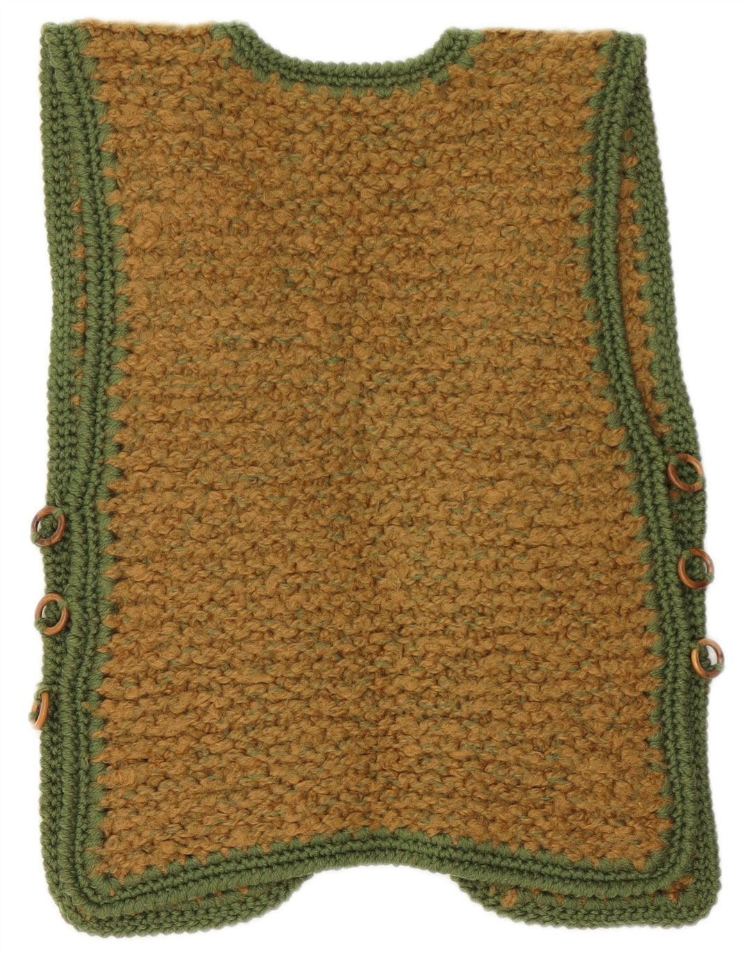 Suéter cardigã aberto sem mangas feminino vintage Reino Unido 10 pequeno marrom