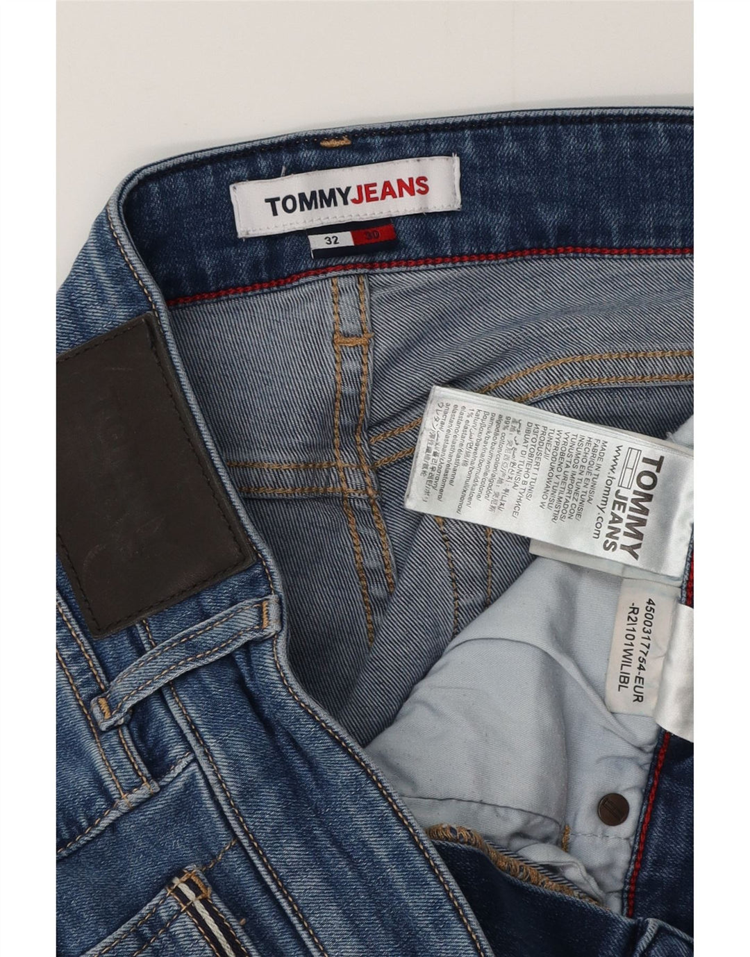 TOMMY HILFIGER Masculino Slim Jeans W32 L30 Azul Algodão