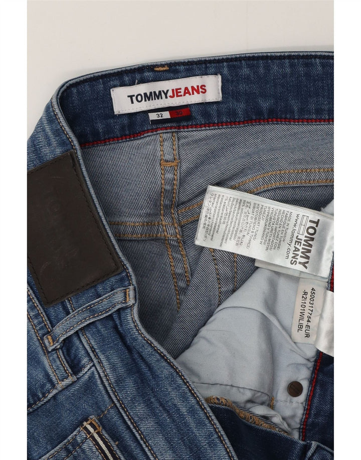 TOMMY HILFIGER Masculino Slim Jeans W32 L30 Azul Algodão