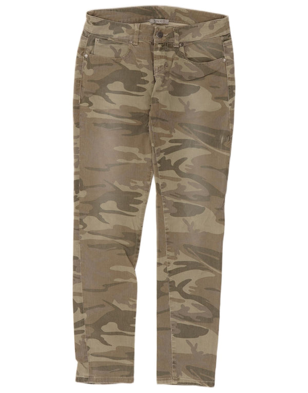 Jeans skinny feminino Pinko W27 L28 algodão camuflado verde