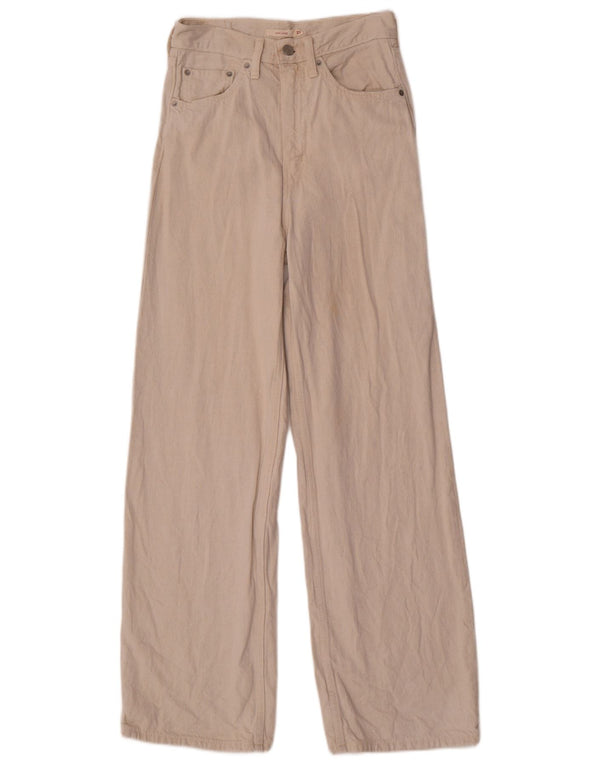 Calça jeans masculina Levi's cintura alta solta W27 L32 algodão bege