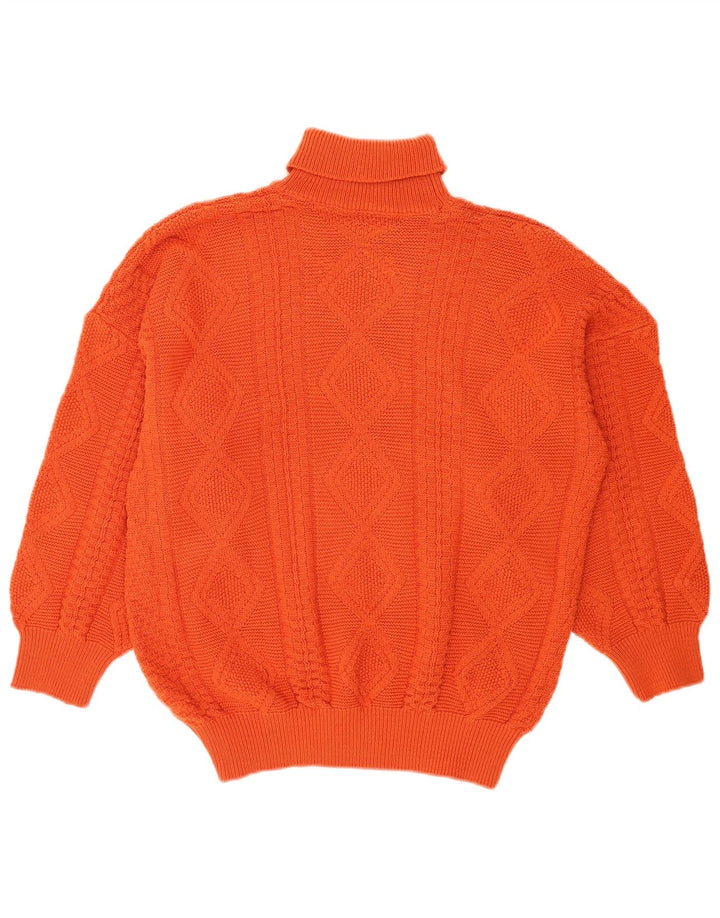 Suéter masculino vintage com gola redonda grande laranja