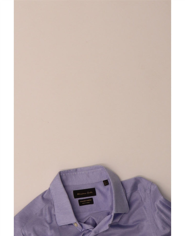 Camisa masculina MASSIMO DUTTI pequena azul algodão