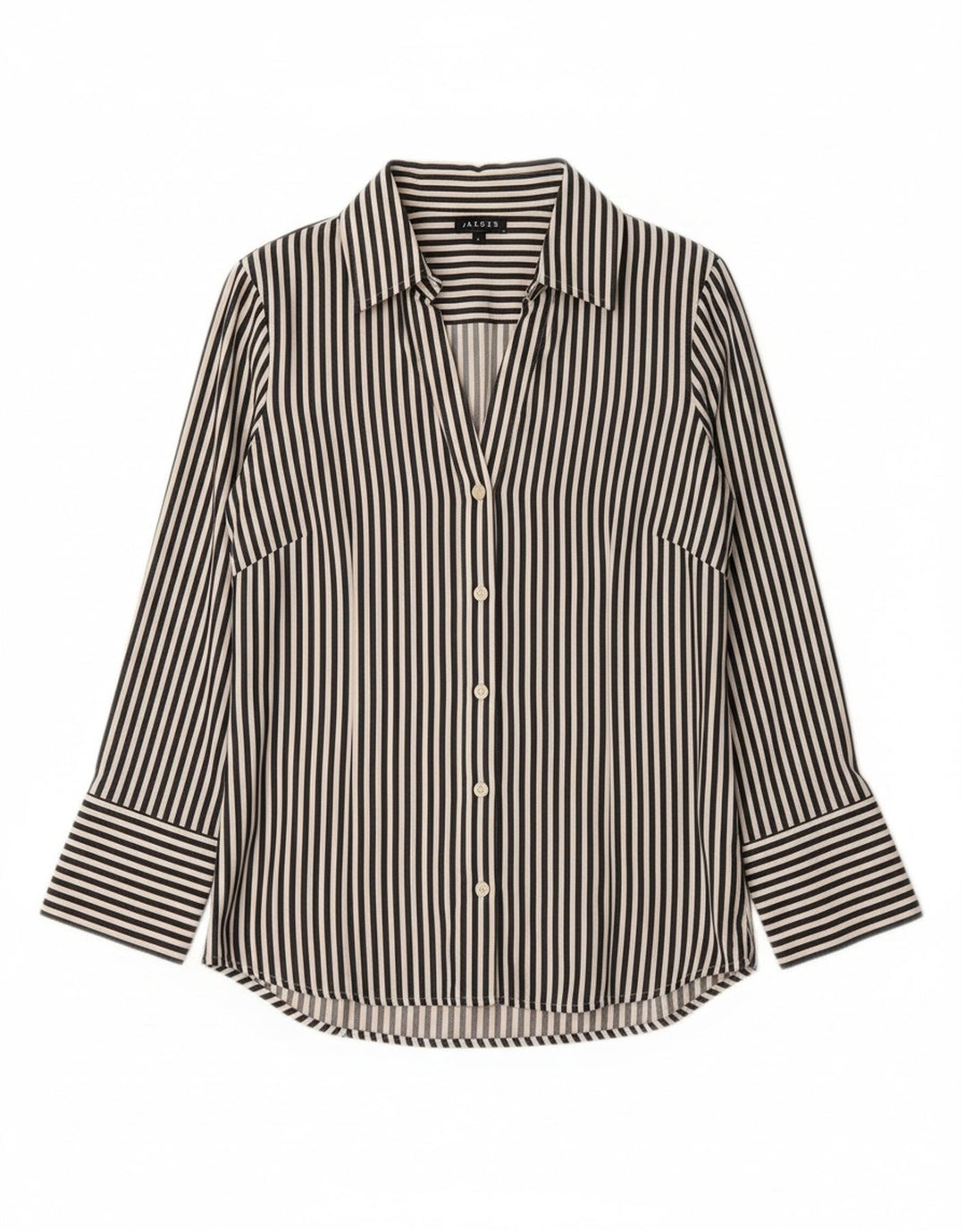 Camisa feminina JAEGER Reino Unido 8 algodão listrado azul pequeno