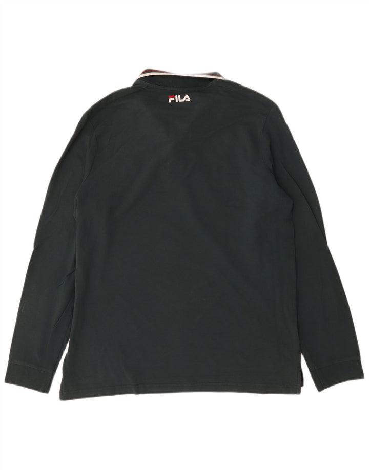 Camisa polo masculina de manga comprida Fila XL preta
