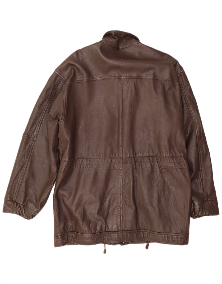 Jaqueta de couro masculina vintage UK 38 couro marrom médio