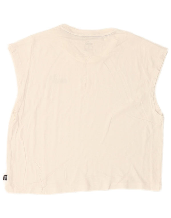 PUMA Womens Oversized Graphic Vest Top Reino Unido 6 XS Branco