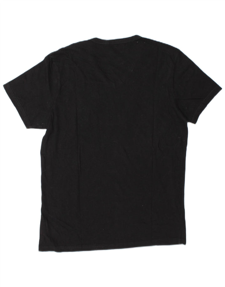 Guess Camiseta masculina gráfica Top médio algodão preto