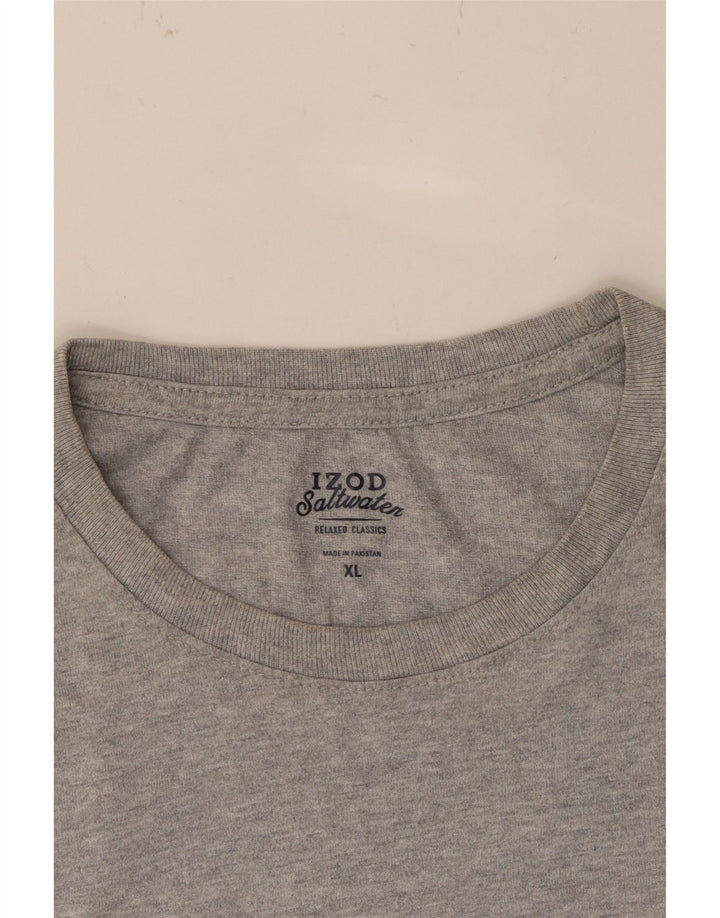 IZOD Mens Salt Water Graphic T-Shirt Top XL Grey Cotton Vintage Izod and Second-Hand Izod from Messina Hembry 