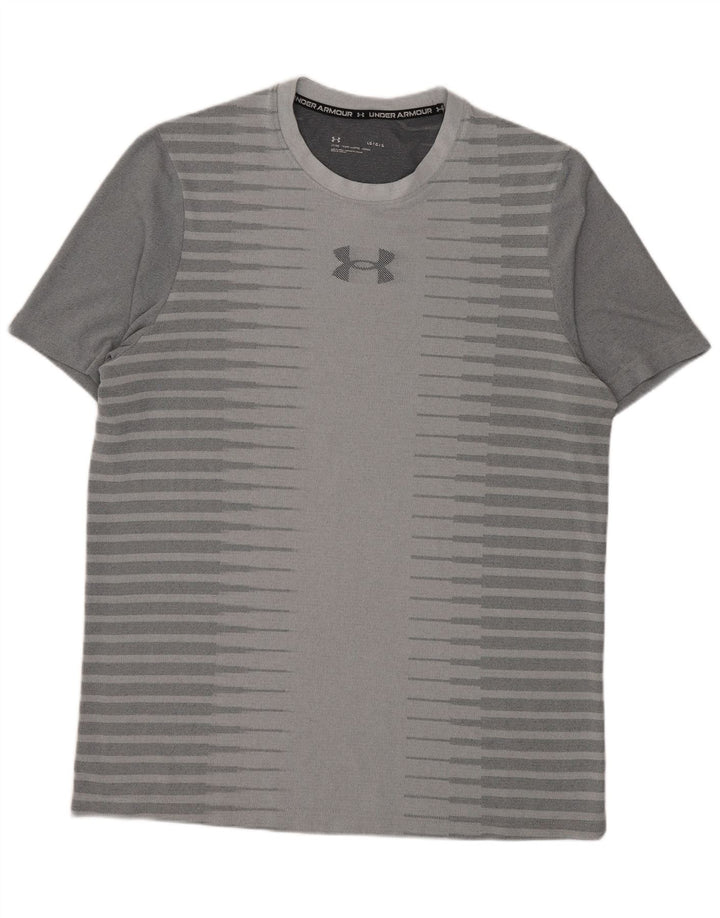 Camiseta gráfica masculina Under Armour grande listrada cinza