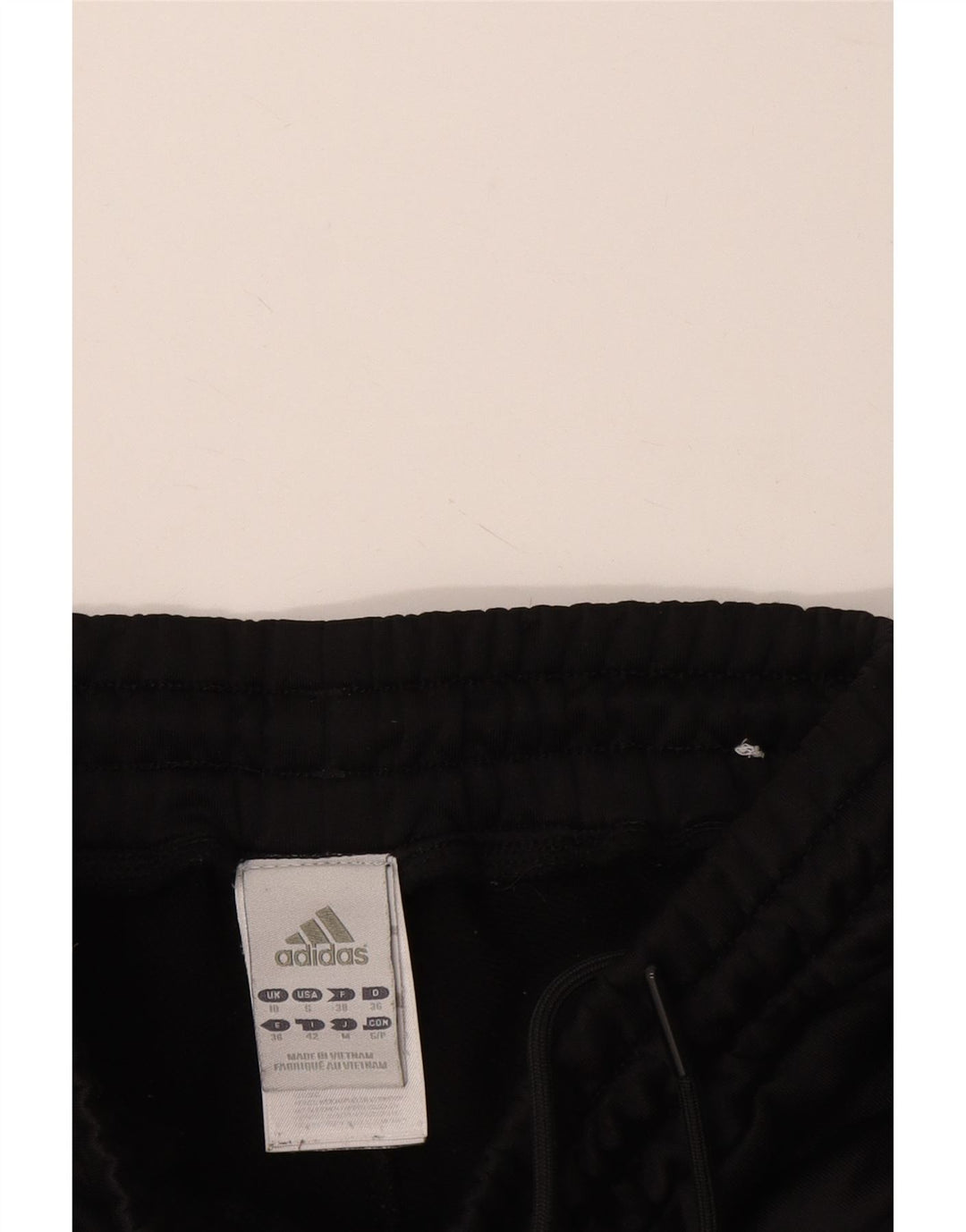 Calça de treino feminina ADIDAS UK 10 pequena preta poliéster