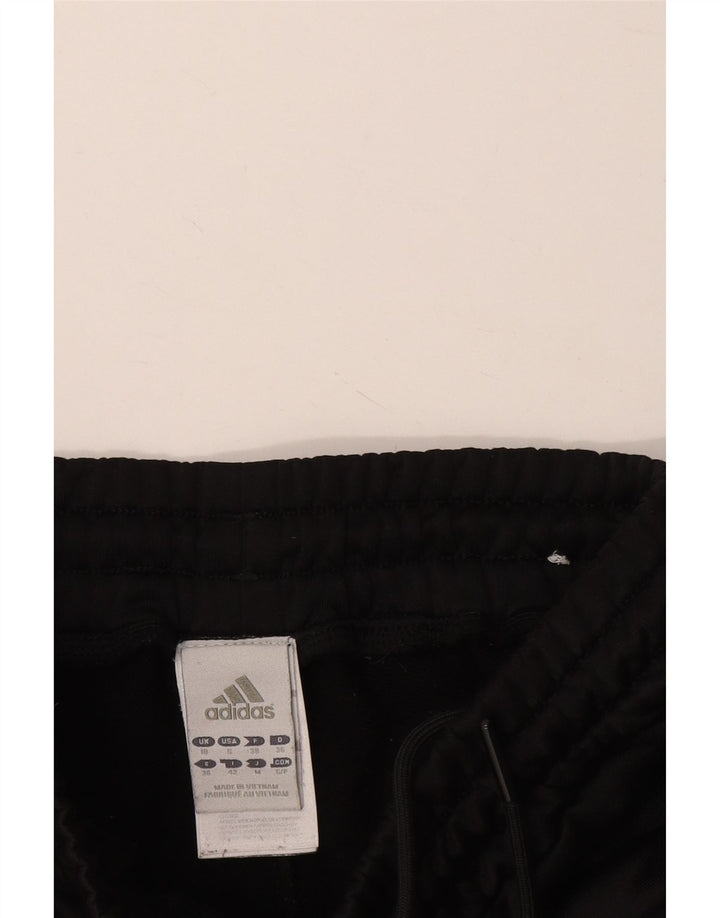 Calça de treino feminina ADIDAS UK 10 pequena preta poliéster