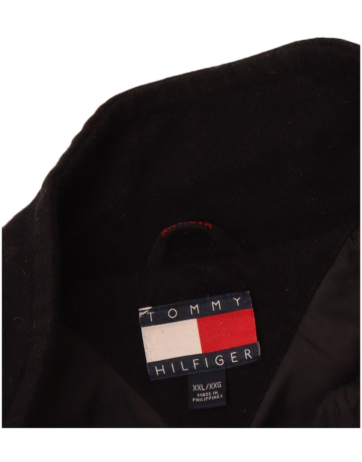 Jaqueta utilitária masculina Tommy Hilfiger Reino Unido 44 2XL lã colorblock preta